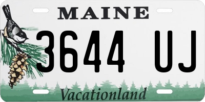 ME license plate 3644UJ
