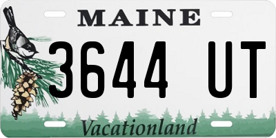 ME license plate 3644UT