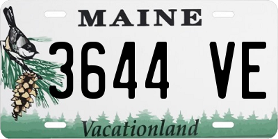 ME license plate 3644VE