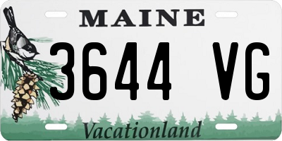 ME license plate 3644VG