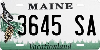 ME license plate 3645SA