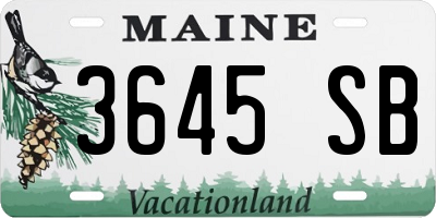 ME license plate 3645SB