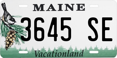 ME license plate 3645SE