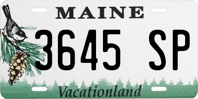 ME license plate 3645SP
