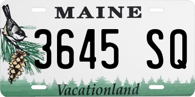 ME license plate 3645SQ