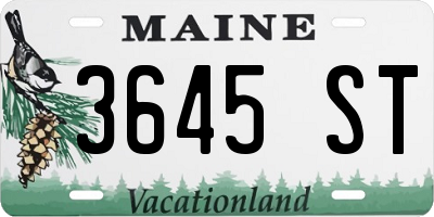 ME license plate 3645ST