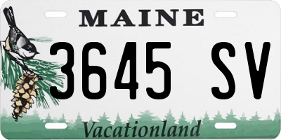 ME license plate 3645SV