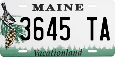 ME license plate 3645TA