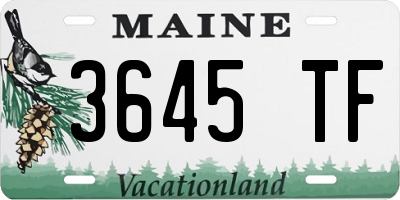ME license plate 3645TF