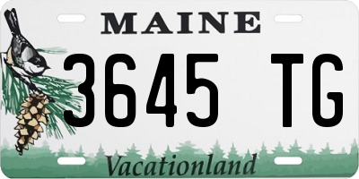 ME license plate 3645TG