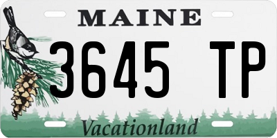 ME license plate 3645TP