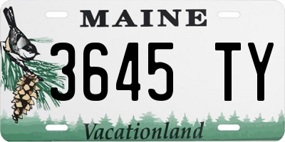 ME license plate 3645TY