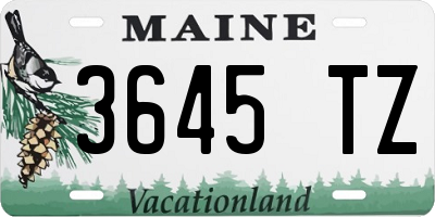ME license plate 3645TZ