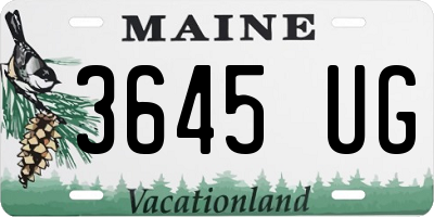 ME license plate 3645UG
