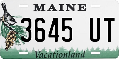 ME license plate 3645UT