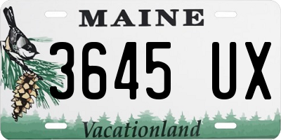 ME license plate 3645UX