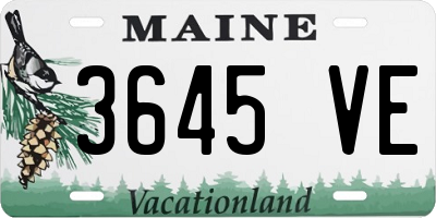 ME license plate 3645VE