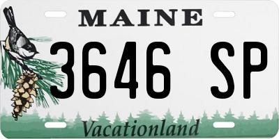 ME license plate 3646SP