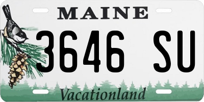ME license plate 3646SU