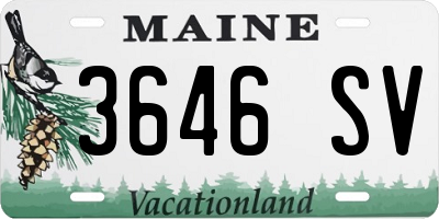 ME license plate 3646SV