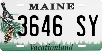 ME license plate 3646SY