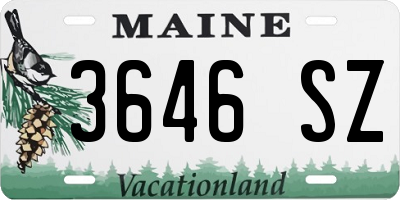 ME license plate 3646SZ