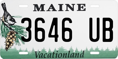 ME license plate 3646UB