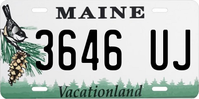 ME license plate 3646UJ