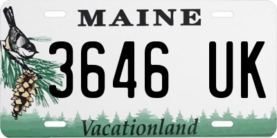 ME license plate 3646UK