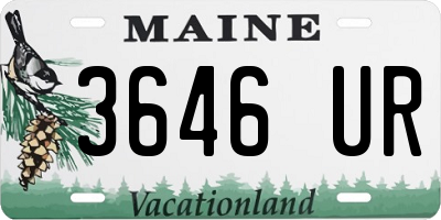 ME license plate 3646UR