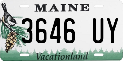 ME license plate 3646UY