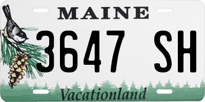 ME license plate 3647SH