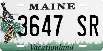 ME license plate 3647SR