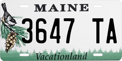 ME license plate 3647TA