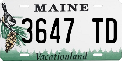 ME license plate 3647TD
