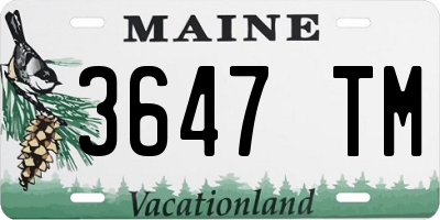 ME license plate 3647TM