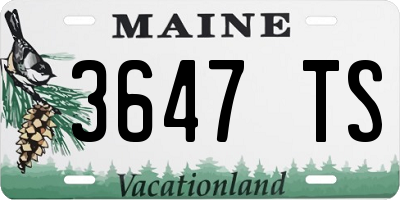 ME license plate 3647TS