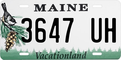 ME license plate 3647UH