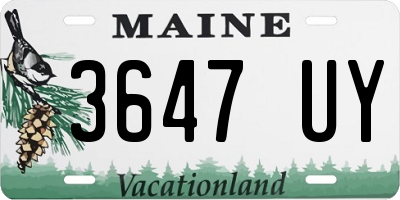 ME license plate 3647UY