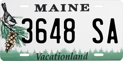 ME license plate 3648SA