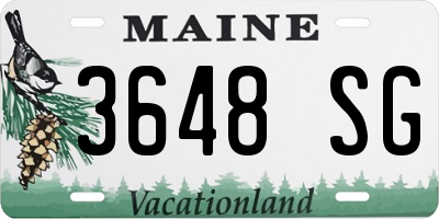 ME license plate 3648SG
