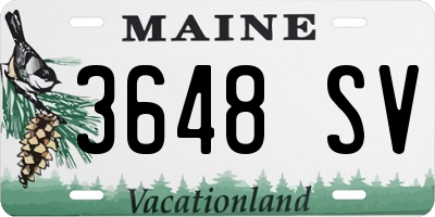 ME license plate 3648SV