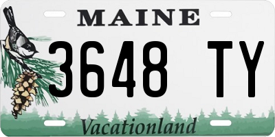 ME license plate 3648TY