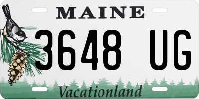 ME license plate 3648UG