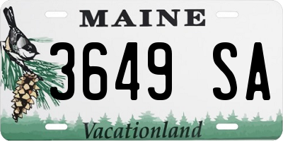 ME license plate 3649SA