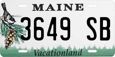 ME license plate 3649SB