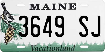 ME license plate 3649SJ