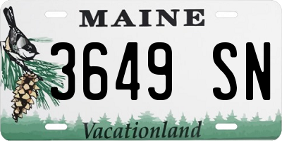 ME license plate 3649SN