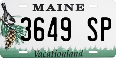 ME license plate 3649SP