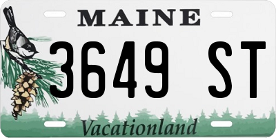 ME license plate 3649ST
